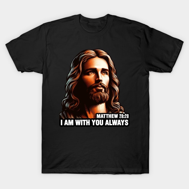 Matthew 28:20 I Am With You Always T-Shirt by Plushism